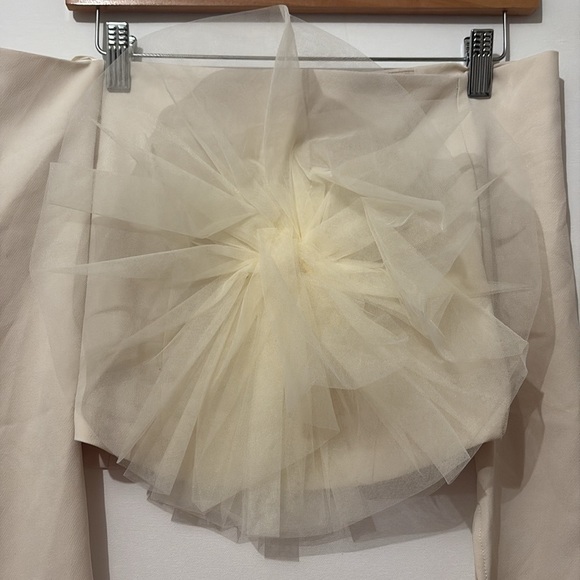 Zara Cropped Floral Tulle Cream Top NWT - Picture 11 of 12